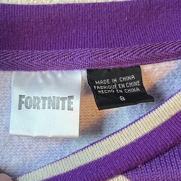Fortnite Ugly Christmas Holiday Sweater, Youth Sz 8. Purple Gray - Picture 4 of 8